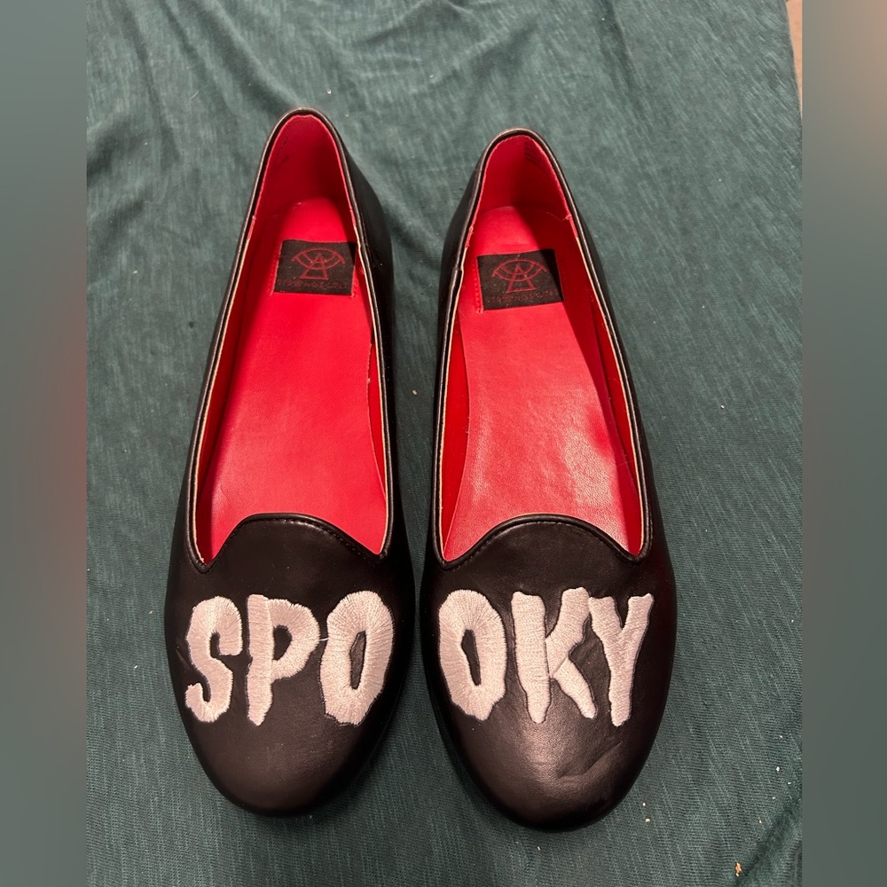 Strange Cvlt Women's Spooky Black Ballet Flats Size 9